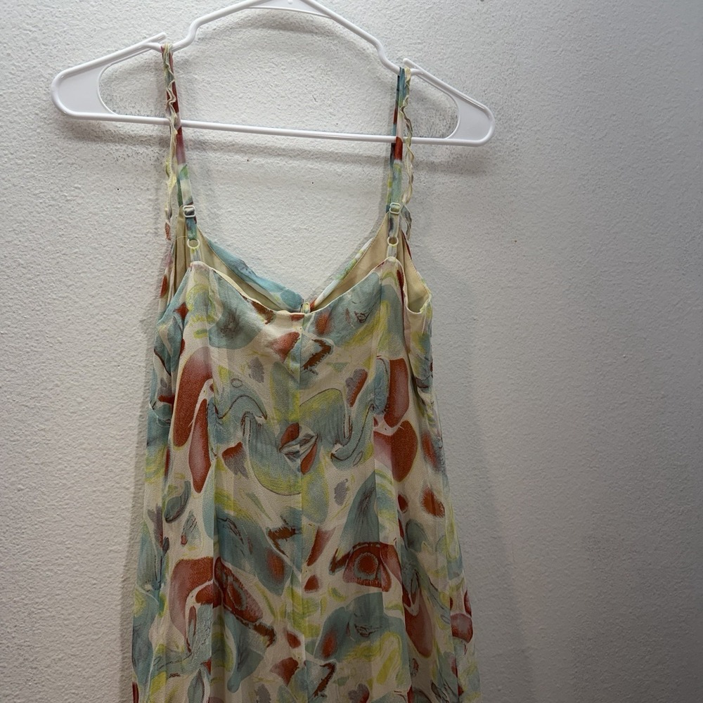 Y2K DIANE VON FURSTENBERG Silk Babydoll Midi Dress Size 6 Cocktail Artsy Fairy - Picture 5 of 9